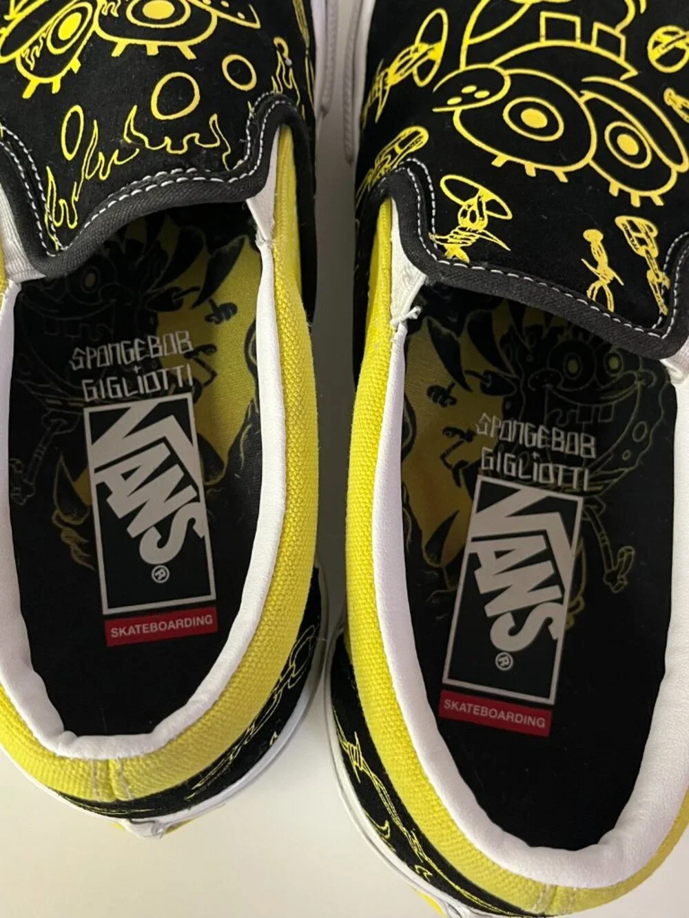 Vans Sneakers SpongeBob Ltd Edition Skate Slip-On Black Yellow Men’s 7